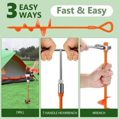 Phopich 18″ Long Ground Anchor, Heavy Duty Earth Anchors 18 inch Ground Ancho…