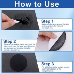 6pcs Trampoline Patch Repair Kit, 3 Styles Patches SelfAdhesive Trampoline Pa…