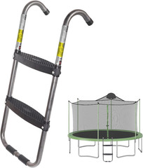 Trampoline Ladder 2 Step, 220Lbs Capacity, Trampoline Ladder with Horizontal Wid