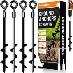 Ground Anchors Screw in Trampoline Anchors Heavy Duty Ground Anchors,Tent Sta…