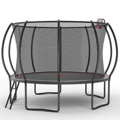 12FT Trampoline for Kids Outdoor w/Basketball Hoop Heavy-Duty Safety Enclosure