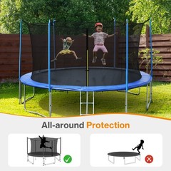 8FT/12FT Trampoline Replacement Net Protection Safety Enclosure Net – Blue