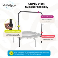 JumpSport Handle Bar Accessory Arched Leg Fitness Trampolines, Black (Open Box)