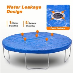 ExacMe Trampoline Winter Cover 10 12 14 15 16 ft, Rain Cover with Drain Holes