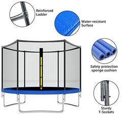 8FT 12FT 14FT 15FT 16FT Trampoline Safety Enclosure Net Combo Bounce Jump 10FT