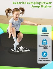 60″ Trampoline for Kids, Twinkoo 5FT Fortified Toddler Trampolines with Anti-…