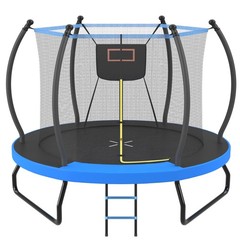 8ft 10ft Trampoline with Basketball Hoop & Ladder Outdoor Backyard Trampolines