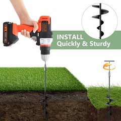 18″ Long Ground Anchor, Heavy Duty Earth Anchors 18 inch Ground Anchors Screw…
