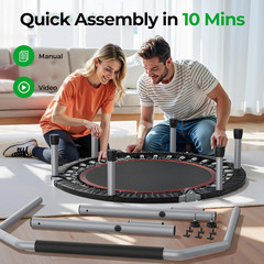 BCAN SP2 40/48″ Foldable Mini Trampoline Max Load 330Lbs/440Lbs, Fitness Rebound