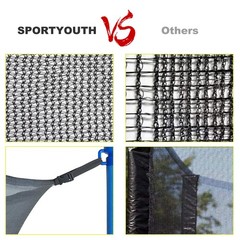 Trampoline Safety Net Replacement Enclosure Net For 12/13/14/15 FT Trampolines