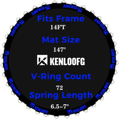 Trampoline Replacement Mat,72/96 V-Rings,Fits 12/14/15Ft Trampoline Frame & 5.5″