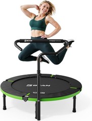 40″ Adjustable Handle Mini Trampoline – Stable & Safe Rebounder, 330lbs Capacity