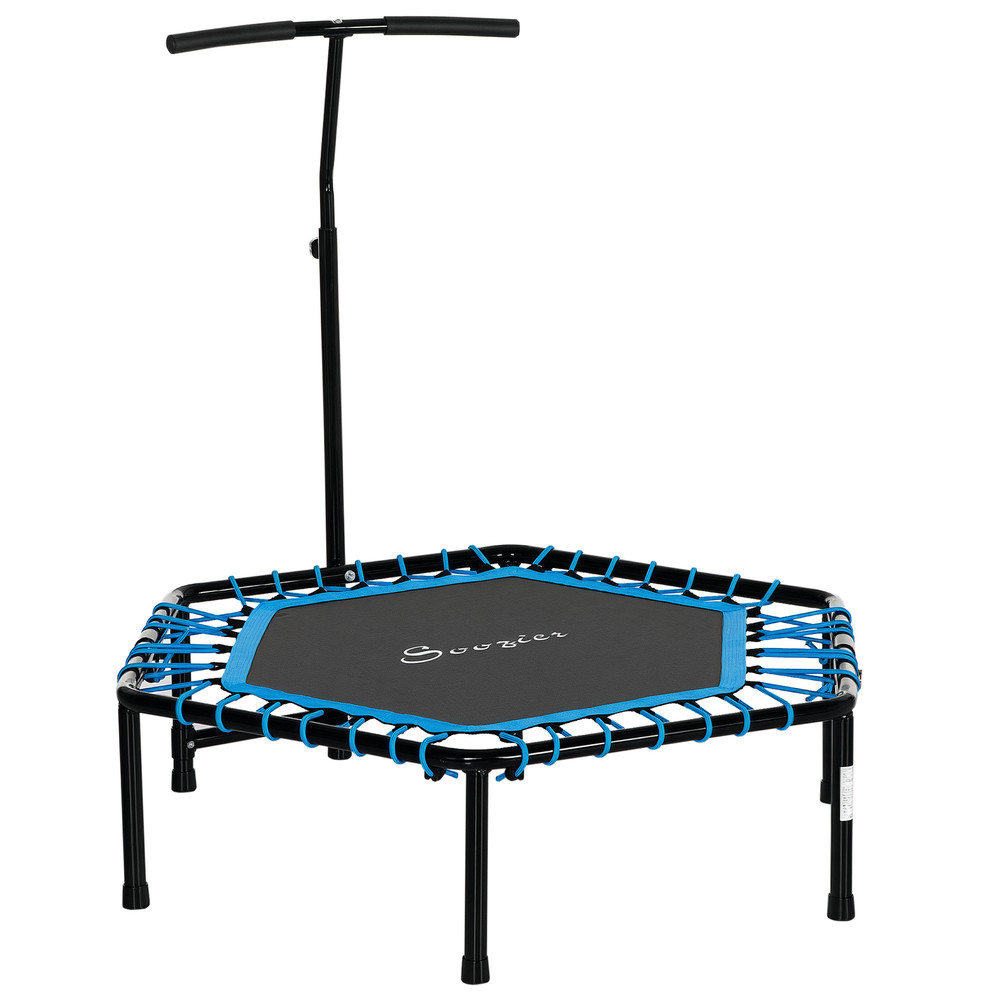 48″ Foldable Adjustable Trampoline Bungee Exercise Cardio Fitness Jumper, Blue