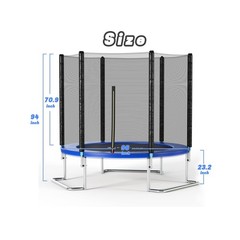 SkyBound 6FT 12FT 14FT Outdoor Trampoline with Net Enclosure – Recreational B…