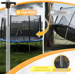 Trampoline Stakes Heavy Duty, 10 Inch 8 Pack Ground Anchor Screw In, Trampoline