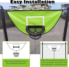 Trampoline Basketball Hoop, with Pump and 4 Mini Balls, Easy to Install, Univers