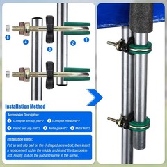 Trampoline Poles Replacement, Universal Trampoline Replacement Enclosure Pole…