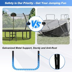 12ft 14ft 16ft Outdoor Round Trampoline with Basketball Hoop for Kids & Adult