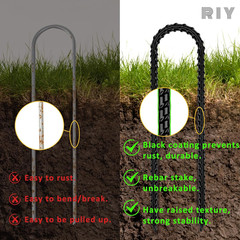 RIY Trampoline Stakes Anchors High Wind Heavy Duty Tent Stakes 12 Inch Ground An