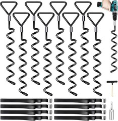 Trampoline Stakes Ground Anchors Screw in, Trampoline Anchors with Strong Str…