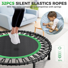 40″/48″ Rebounder Trampoline for Adults with Bungee Cords, Exercise Rebounder fo