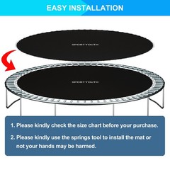 Trampoline Replacement Mat for 12ft 14ft 15ft Round Frames, Water-Resistant, UV