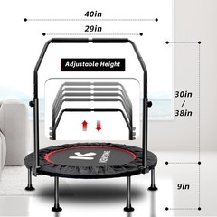 KENSONE 40″/48″ Foldable Mini Trampoline, Indoor Trampoline for Kids, Adults …