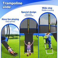Universal Heavy Duty Steel Trampoline Slide with Buffer Region Accessory