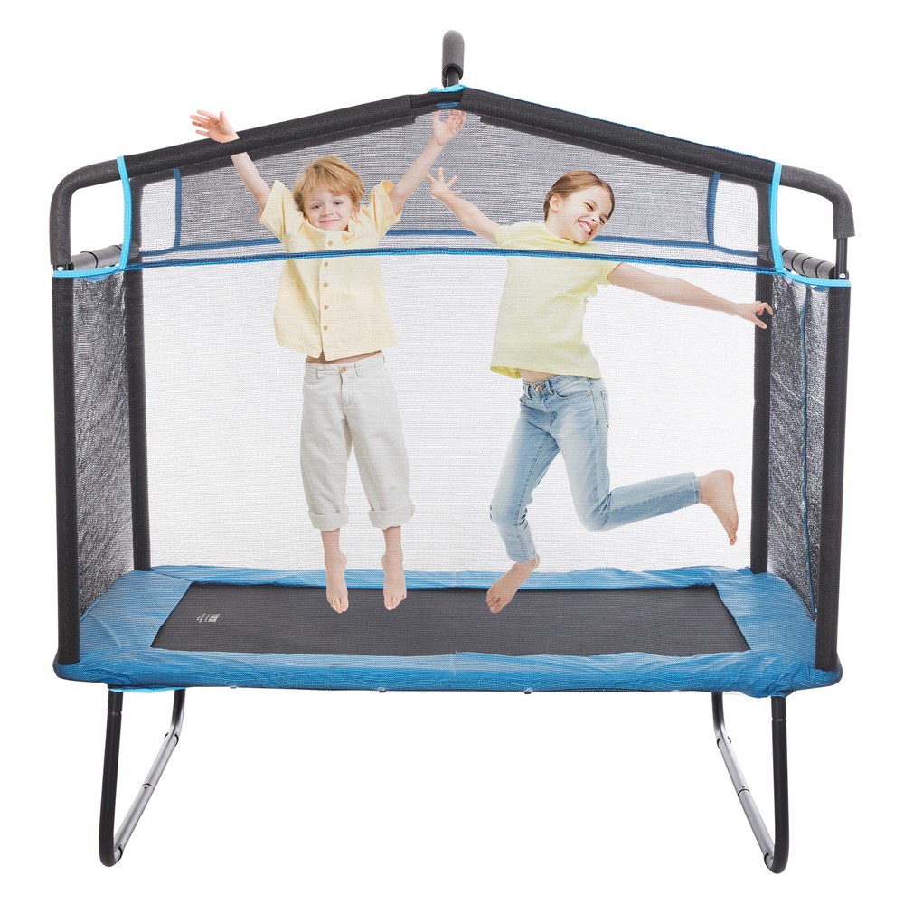 VEVOR 6FT Trampoline for Kids Toddlers with Enclosure Net Gymnastics Bar Hammock