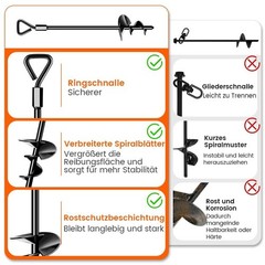 68cm Ground Anchor Screw In Trampoline Tent Ground Anchor, Heavy Duty Trampoline An…