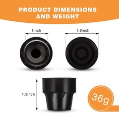 Innconee 8 Pieces Replacement Mini Trampoline Leg Caps, Black Rubber Caps Tip