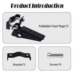 2PCS Foldable Motorcycle Foot Pegs,2026 Upgraded Clamp-On Motorcycle Foot