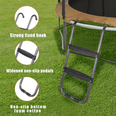 Trampoline Ladder 2 Step, 220Lbs Capacity, Trampoline Ladder with Horizontal Wid