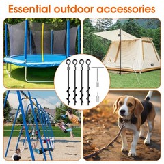 Ground Anchors Screw in, Heavy Duty Tent Stakes Trampoline Anchors 4Pack, Gro…