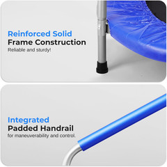 36″ Foldable Mini Trampoline for Kids – Compact Fitness Rebounder with Foam Hand