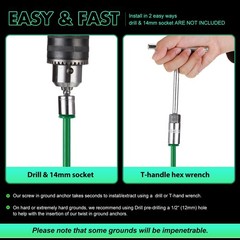 Zhengmy Giant Skeleton Accessories Ground Anchors Screw in, 12 Inch High Wind…