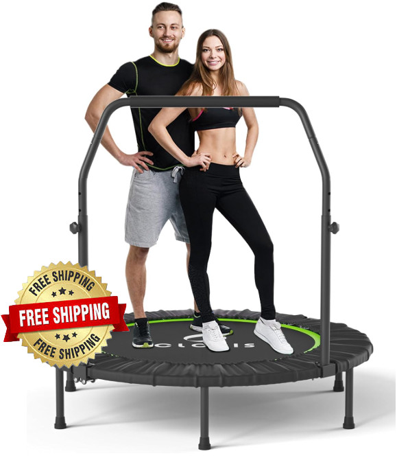Trampolín mini para adultos y niños, ejercicio cardio, altura ajustable 500 lbs
