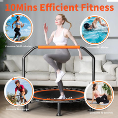 FitinOne 40″/48″ Foldable Mini Trampoline Load 330lbs, Portable Exercise Rebound