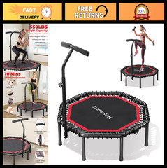 40″/48″ Portable Mini Trampoline for Adults – Bungee Cord Rebounder, Indoor/Outd