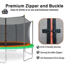 14 Ft Trampoline Replacement Net with 6 Poles Caps Safety Enclosure Ne
