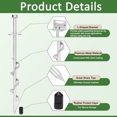 24” Mobile Home Anchors, Set of 4 Ground Anchors Screw in with Brackets and …