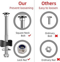 12PCS Long Stainless Steel Trampoline Replacement Screws & Nuts Kit