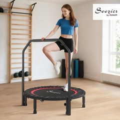 Adjustable Indoor Rebounder Trampoline W/ Resistance Bands Foldable Mini Fitness