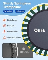 3FT Trampoline for Kids – Indoor/Outdoor Mini Jump Toy, Foldable with Foam Handl