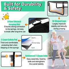 8FT 10FT 12FT Recreational Trampoline with Enclosure Net Combo Bounce Outdoor