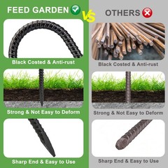 NONMON 12 Inch 16 Pack Trampoline Stakes Ground Stakes Heavy Duty Ground Anch…