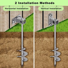 Multi-Purpose Ground Anchors Screw in, Fully Welded Shed Anchor Kit, 30” Ear