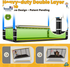 4X6FT Rectangle Trampoline with Basketball Hoop, and Safety Net – Indoor/Outdoor