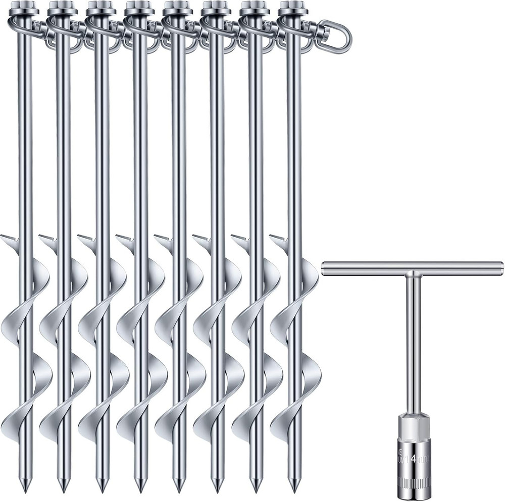Giant Skeleton Accessories Ground Anchors Screw In, 12 Inch High Wind Heavy Duty