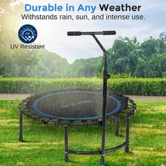 40″ Mini Trampoline Fitness with Reinforced Springs Adjustable Safety Handle